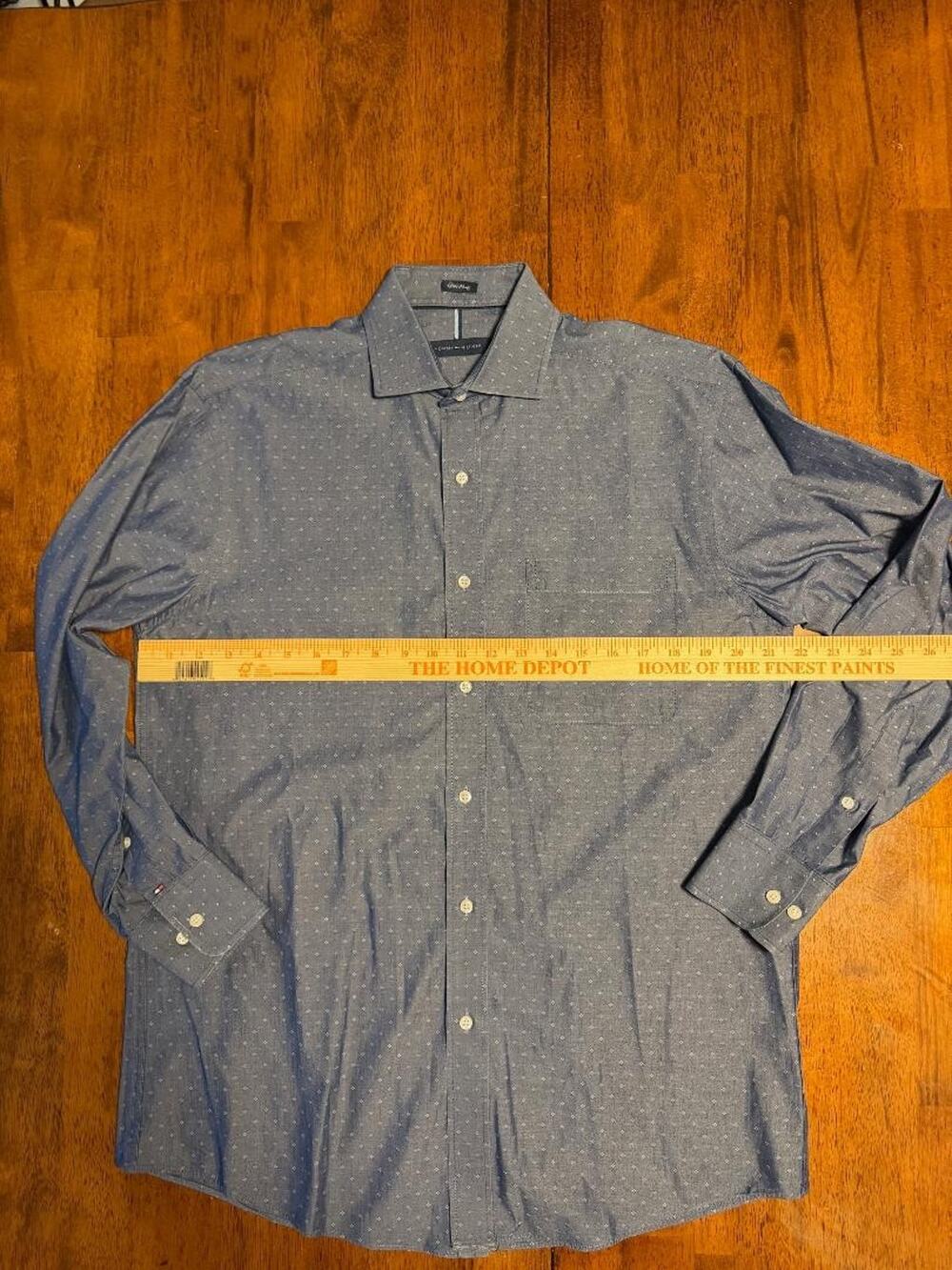 Mens Tommy Hilfiger Regular Fit Long Sleeve Button Up Shirt, Size M